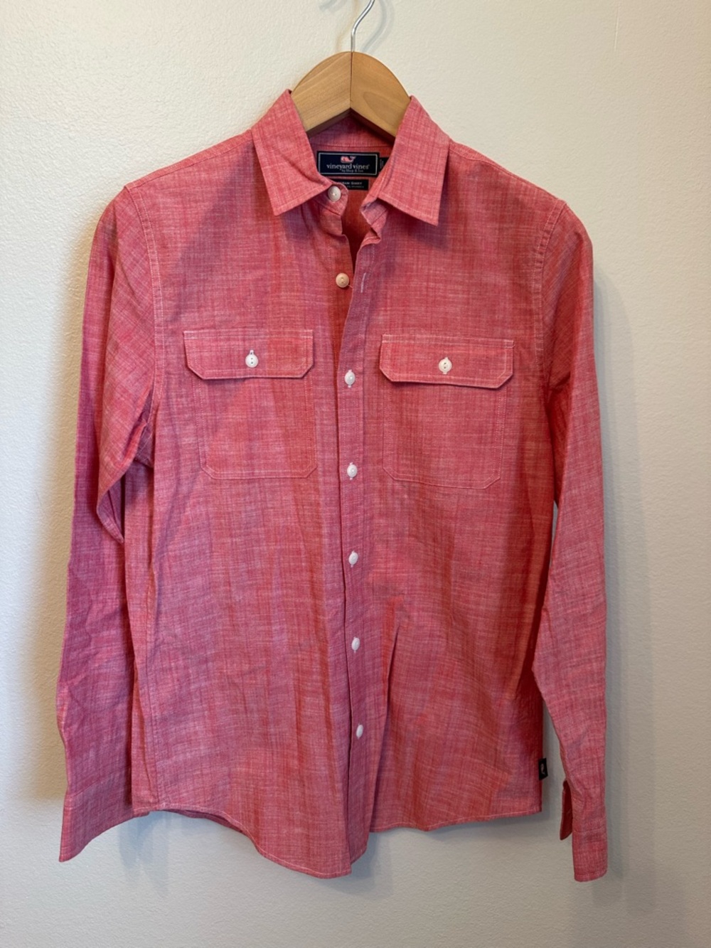 Vineyard Vines Dockman Shirt Men’s Red Chambray Button-Down Shirt
